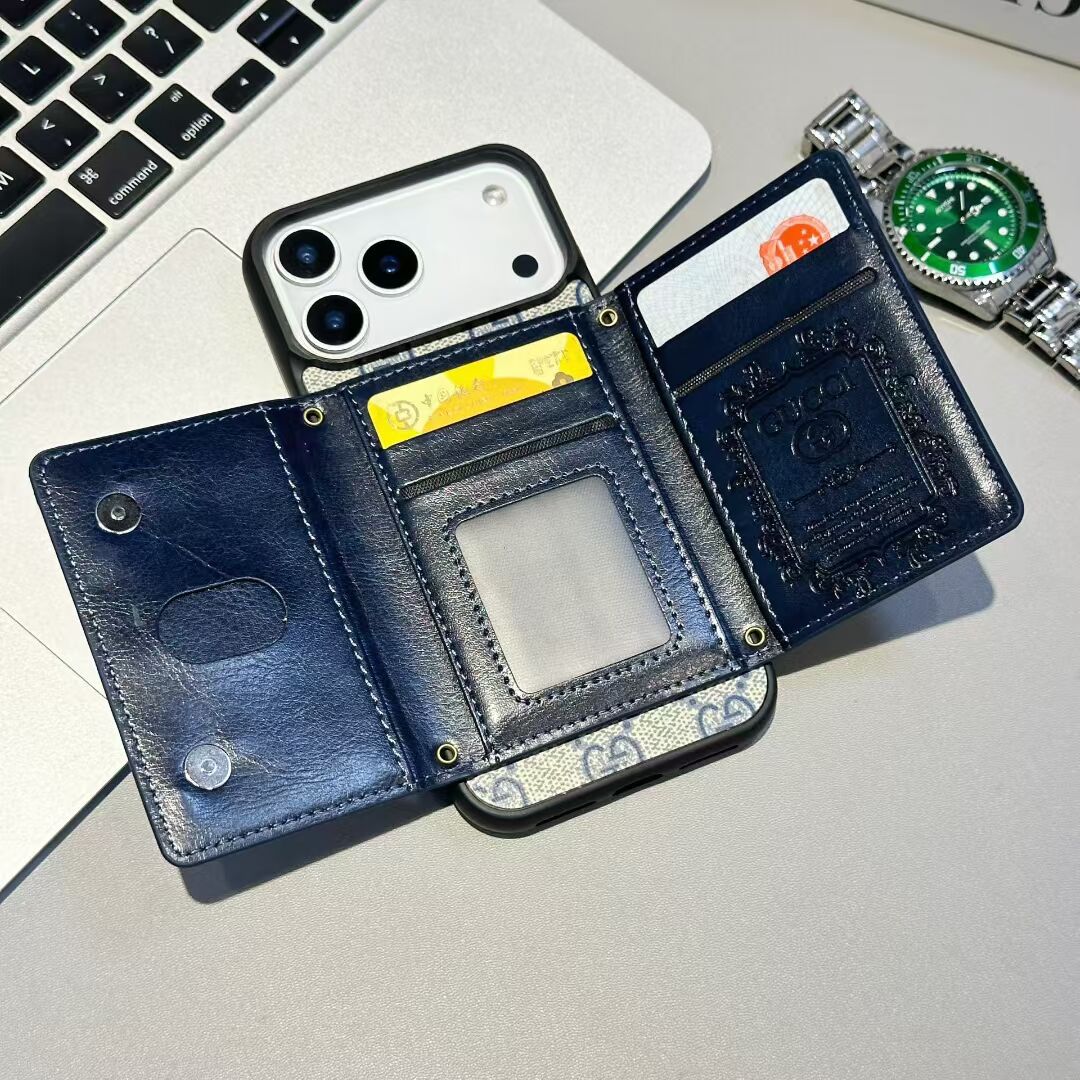 Gg Card Holder Wallet Phone Case Iphone 17 / Pro / Max / Air / 18 Pro / 18 Pro Max