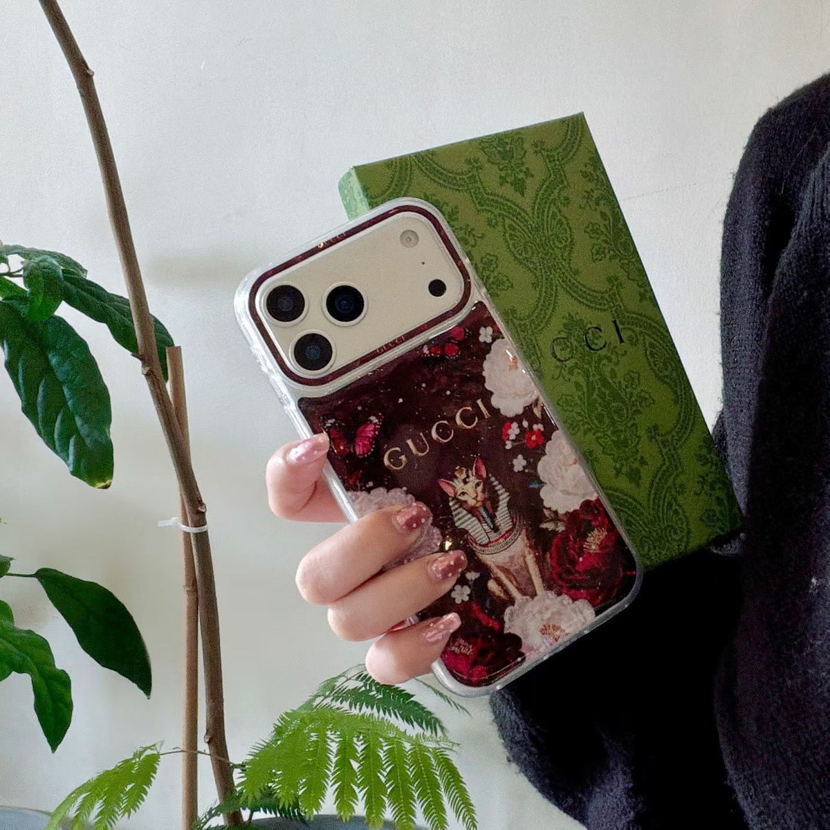 Gucci Clear Case Print Pattern Iphone 14-17 / Pro / Pro Max / 18 Pro / 18 Pro Max
