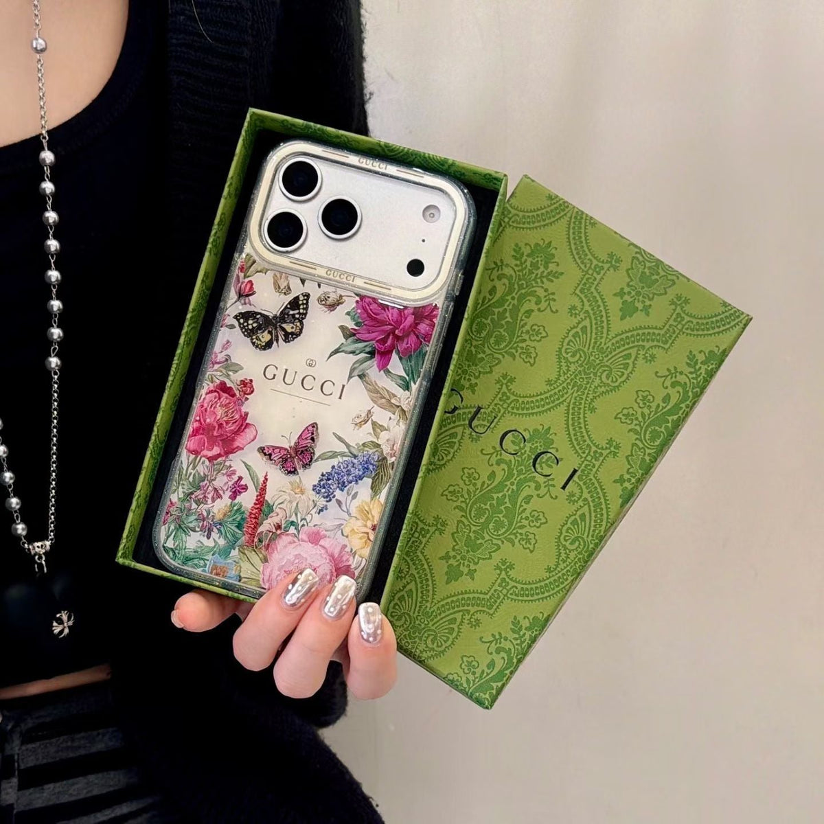 Gucci Clear Case Print Pattern Iphone 14-17 / Pro / Pro Max / 18 Pro / 18 Pro Max