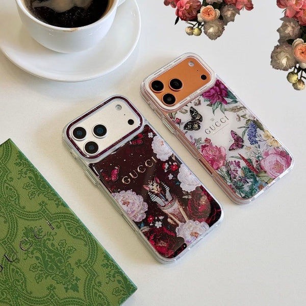 Gucci Clear Case Print Pattern Iphone 14-17 / Pro / Pro Max / 18 Pro / 18 Pro Max