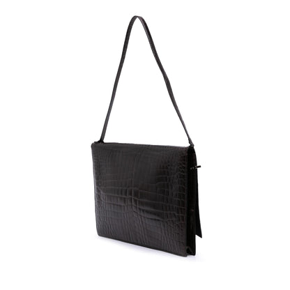 Gucci Croc Embossed Leather Broadway Envelope Shoulder Bag