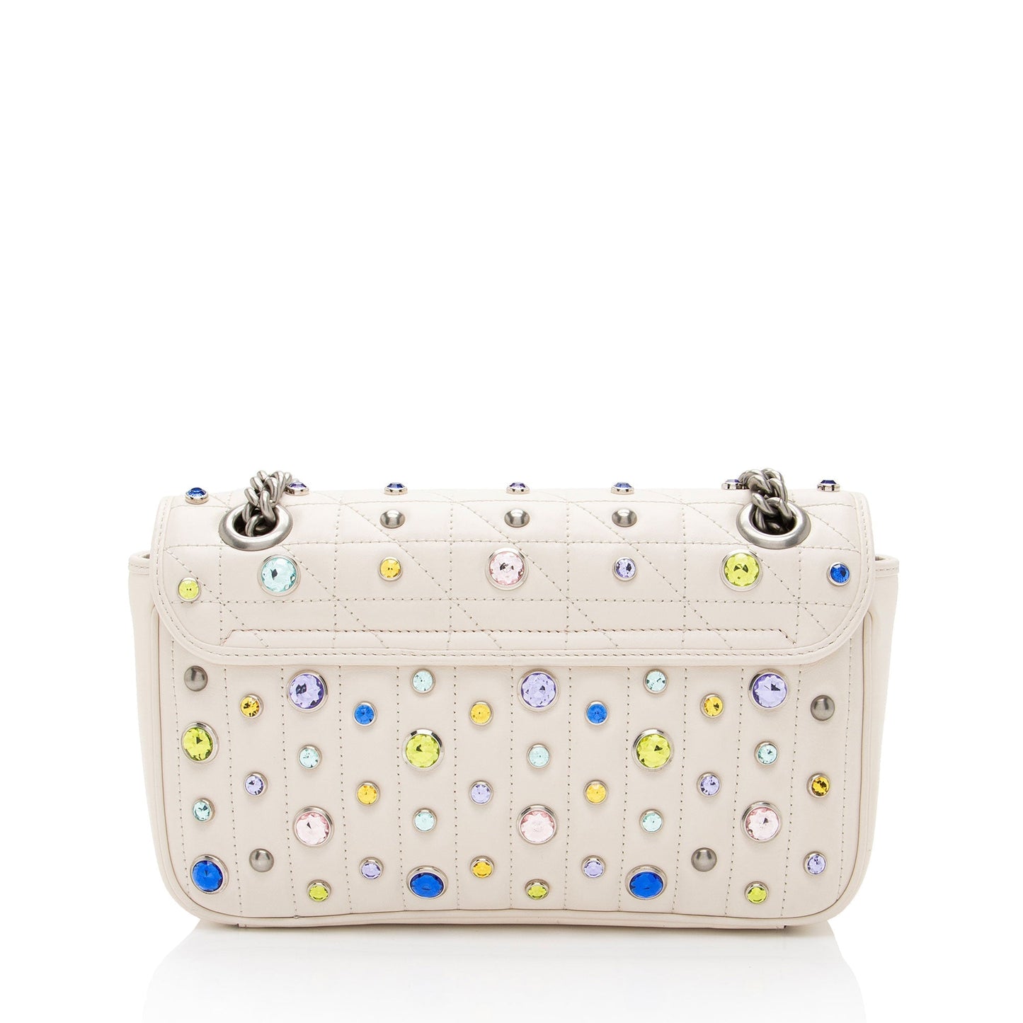 Gucci Crystal Embellished Matelasse GG Marmont Small Flap Bag (SHF-3tbySh)