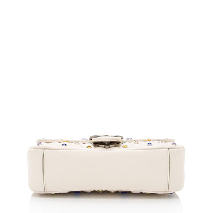 Gucci Crystal Embellished Matelasse GG Marmont Small Flap Bag (SHF-3tbySh)