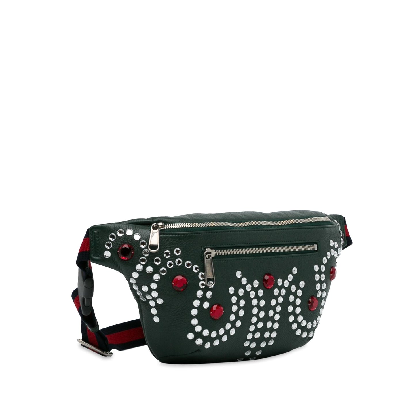 Gucci Crystal Embellished Web Belt Bag (SHG-xRoD5p)