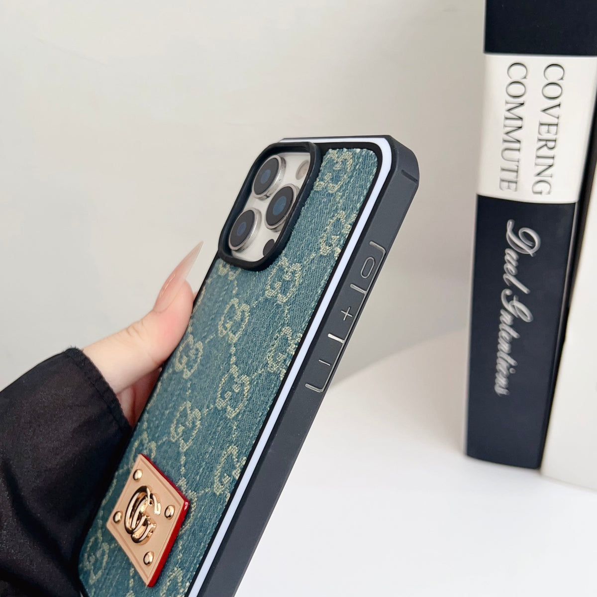 Gg Denim Iphone Case For 12-16 Pro Max / 18 Pro / 18 Pro Max