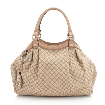 Gucci Diamante Canvas Sukey Medium Tote (SHF-uHQzf7)
