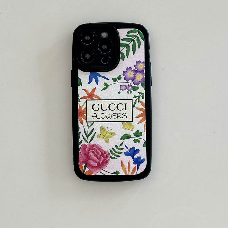 Gucci Flowers Phone Case for iPhone 11 12 13 14 15 Pro Max +