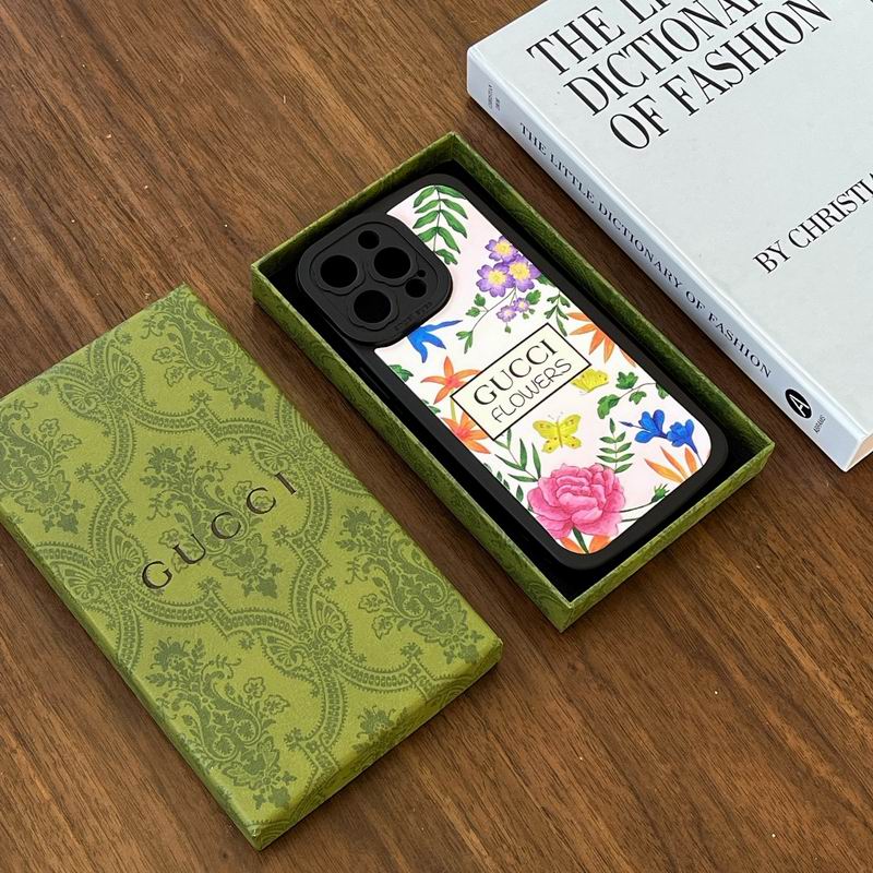 Gucci Flowers Phone Case for iPhone 11 12 13 14 15 Pro Max +