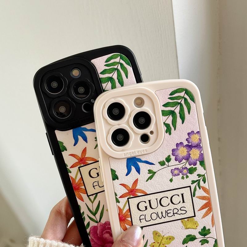 Gucci Flowers Phone Case for iPhone 11 12 13 14 15 Pro Max +