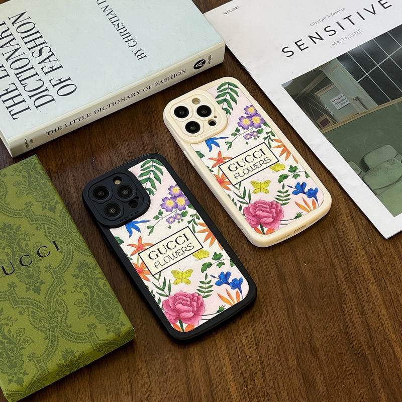 Gucci Flowers Phone Case for iPhone 11 12 13 14 15 Pro Max +