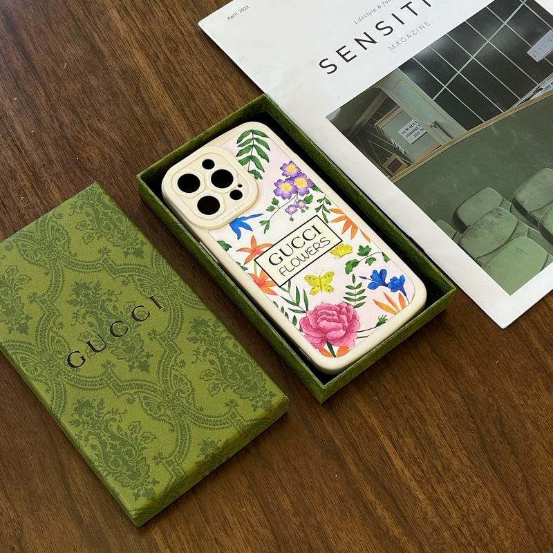 Gucci Flowers Phone Case for iPhone 11 12 13 14 15 Pro Max +