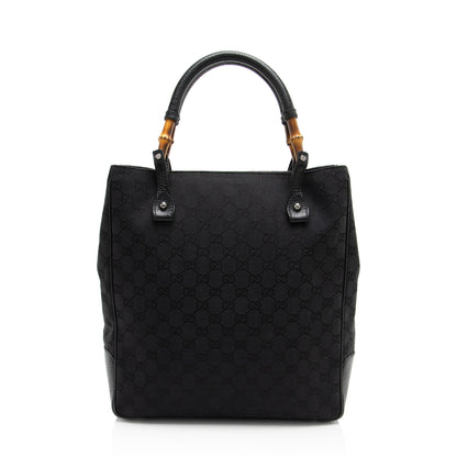 Gucci GG Canvas Bamboo Tote (SHF-1xRqYh)