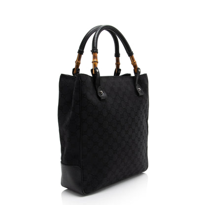 Gucci GG Canvas Bamboo Tote (SHF-1xRqYh)
