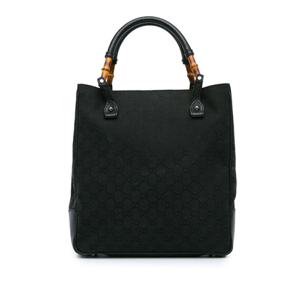 Gucci GG Canvas Bamboo Tote (SHG-b7lQHd)