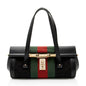 Gucci Leather Studded Web Bamboo Bullet Medium Satchel