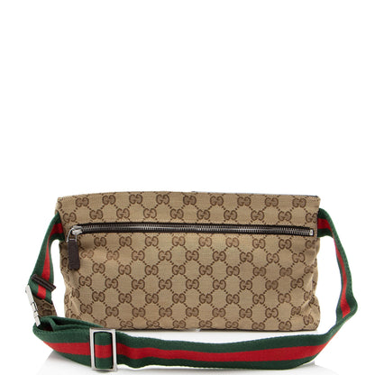 Gucci GG Canvas Double Pocket Belt Bag (SHF-AmXbhv)