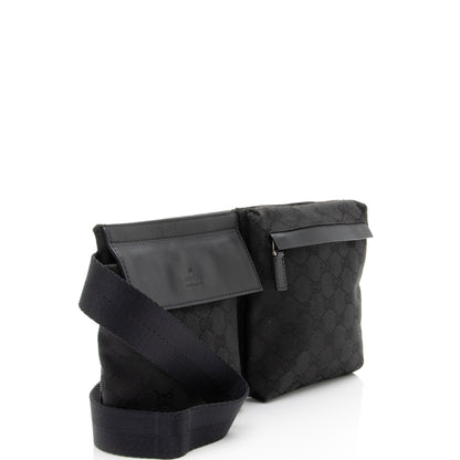 Gucci GG Canvas Double Pocket Belt Bag