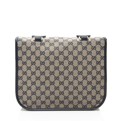 Gucci GG Canvas Buckle Flap Messenger