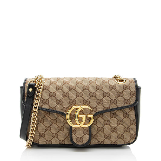 Gucci GG Canvas GG Marmont Small Flap Shoulder Bag (SHF-gUhUoV)