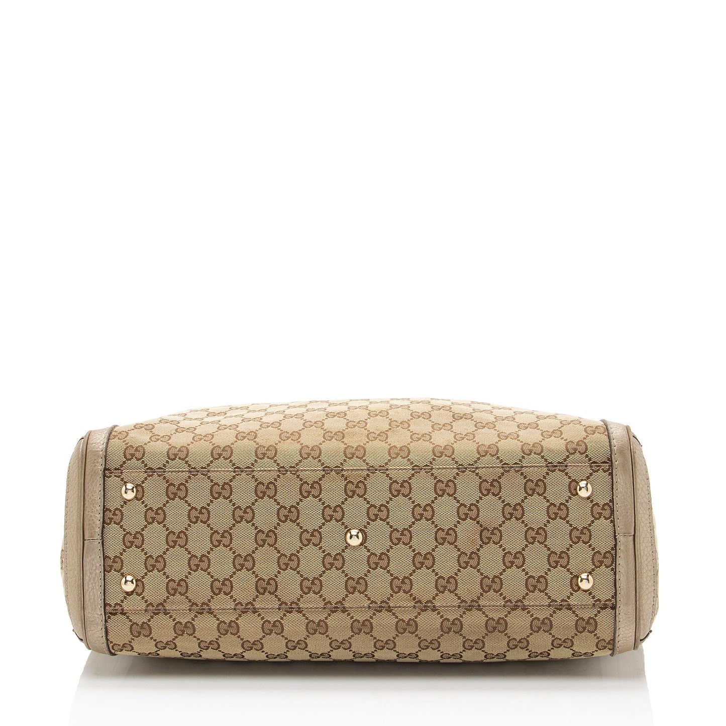 Gucci GG Canvas Metallic Leather Bella Medium Tote