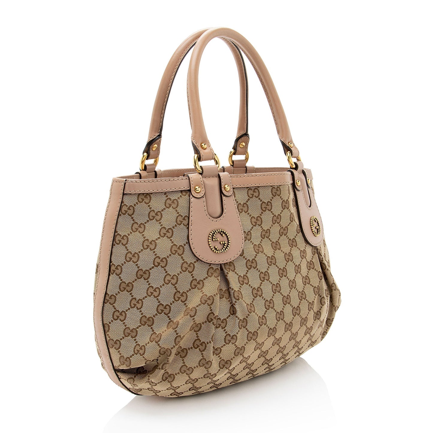 Gucci GG Canvas Studded Scarlett Medium Tote