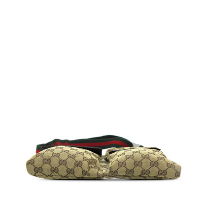 Gucci GG Canvas Web Double Pocket Belt Bag (SHG-8sdlRV)