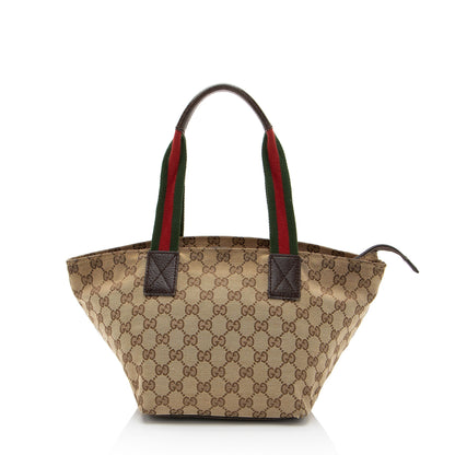 Gucci GG Canvas Web Small Tote