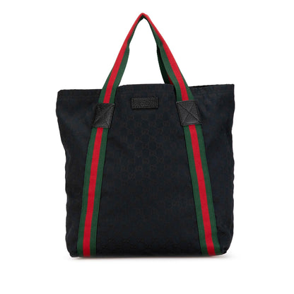 Gucci GG Canvas Web Tote (SHG-FT3n4A)