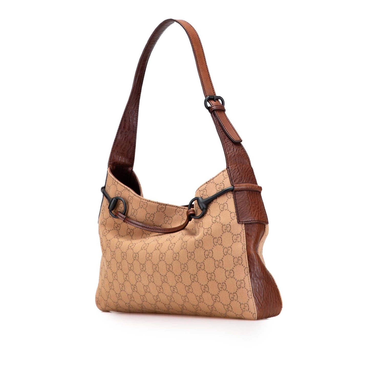Gucci GG Denim Horsebit Shoulder Bag