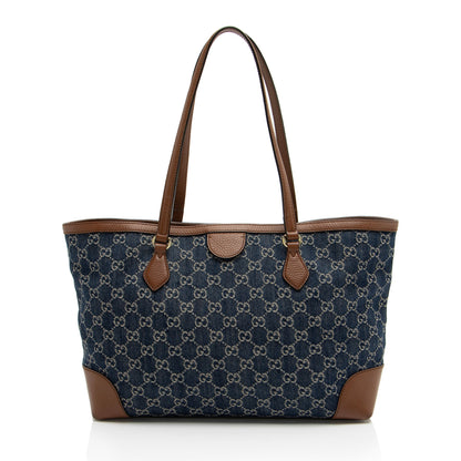 Gucci GG Denim Ophidia Medium Tote (SHF-eW1J5L)