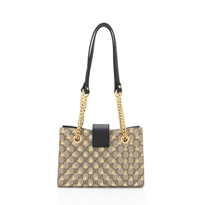 Gucci GG Supreme Bees Padlock Small Tote (SHF-FL3A48)
