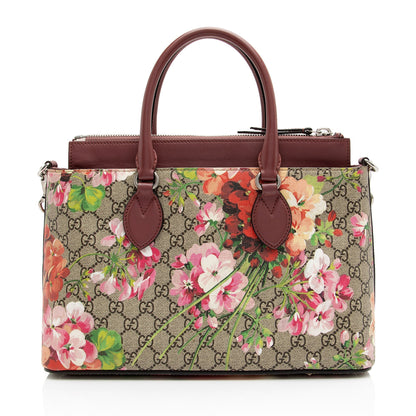 Gucci GG Supreme Blooms Medium Zip Tote (SHF-3qKJ2x)