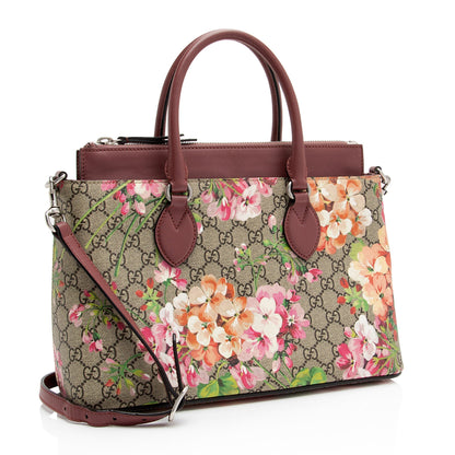 Gucci GG Supreme Blooms Medium Zip Tote (SHF-3qKJ2x)