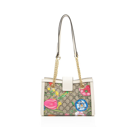 Gucci GG Supreme Flora Padlock Small Tote
