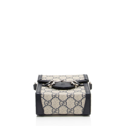 Gucci GG Supreme Horsebit 1955 Vertical Mini Shoulder Bag (SHF-QFKbub)