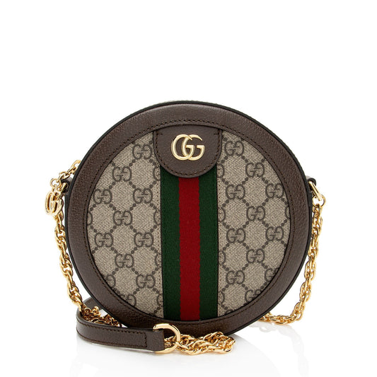 Gucci GG Supreme Ophidia Round Mini Shoulder Bag (SHF-99m356)