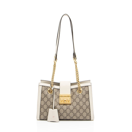 Gucci GG Supreme Padlock Chain Small Shoulder Bag