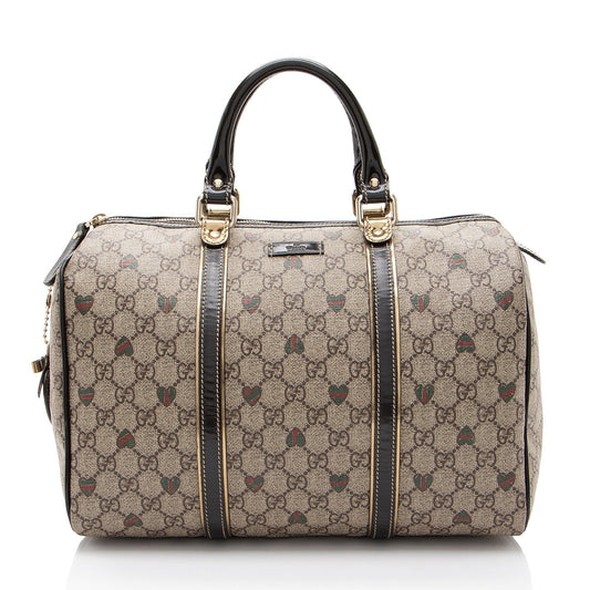 Gucci GG Supreme Tattoo Hearts Joy Boston Bag