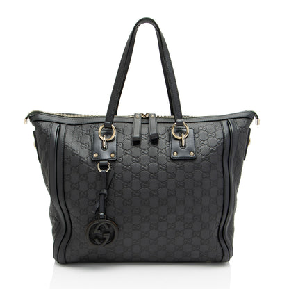 Gucci Guccissima Leather Charm Medium Tote (SHF-pSuRcq)