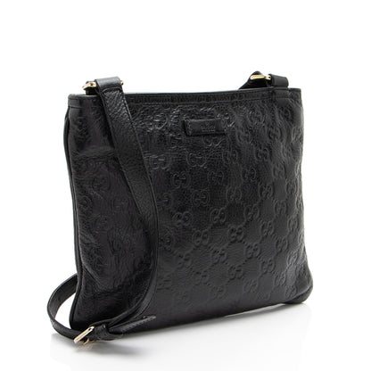 Gucci Guccissima Leather Flat Messenger (SHF-b6Jy3q)