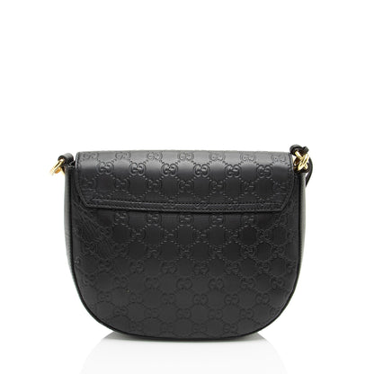 Gucci Guccissima Leather Padlock Saddle Medium Shoulder Bag