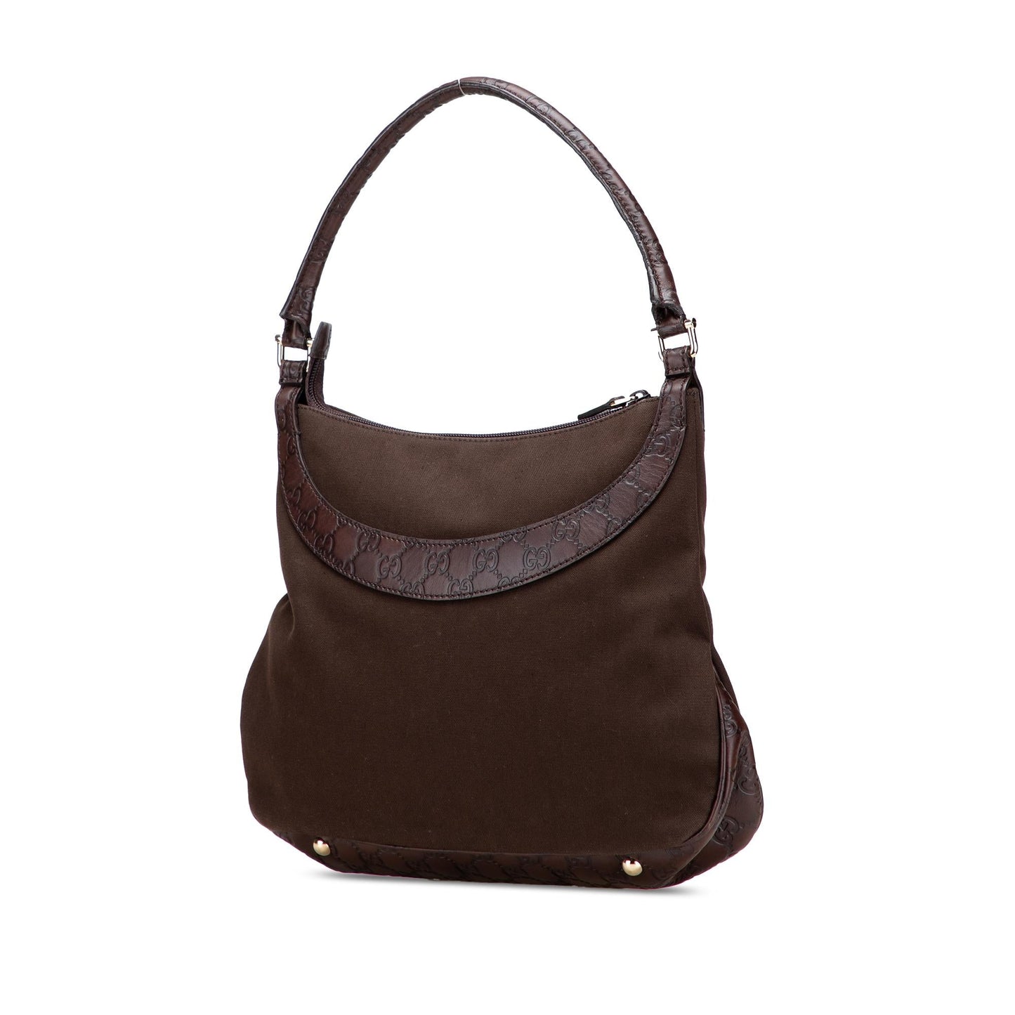 Gucci Guccissima Trimmed Canvas Shoulder Bag