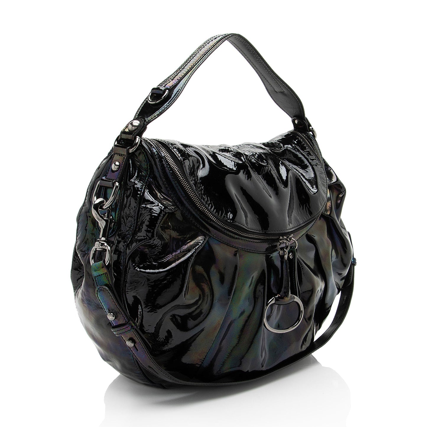Gucci Iridescent Patent Leather Icon Bit Hobo