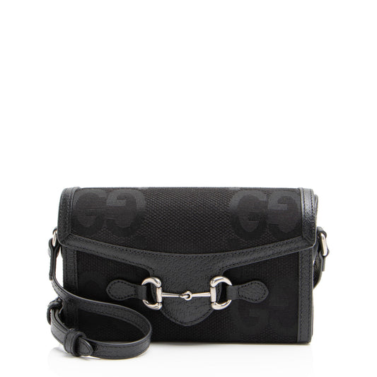 Gucci Jumbo GG Canvas Horsebit 1955 Mini Shoulder Bag