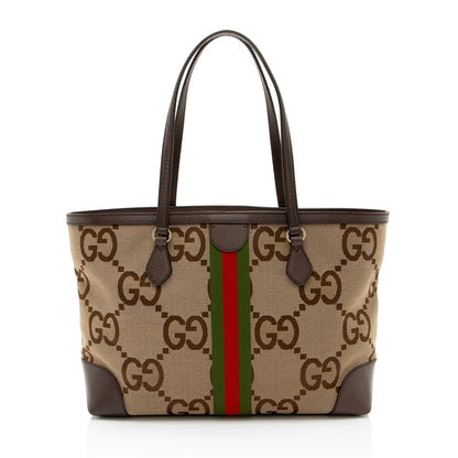 Gucci Jumbo GG Canvas Ophidia Medium Tote (SHF-nLNam4)