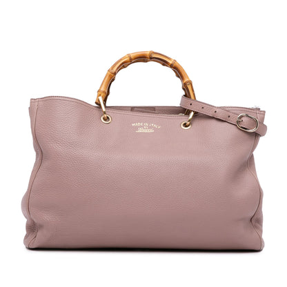 Gucci Large Calfskin Bamboo Shopper Satchel