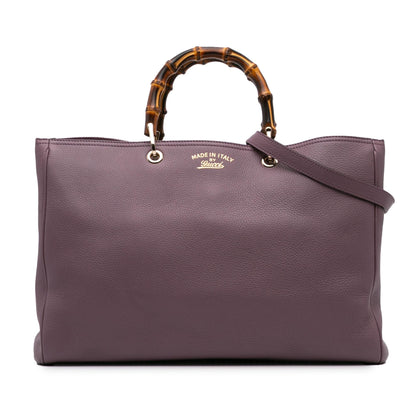Gucci Large Calfskin Bamboo Shopper Satchel