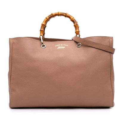 Gucci Large Calfskin Bamboo Shopper Satchel