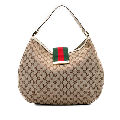 Gucci Large GG Canvas Web New Hobo