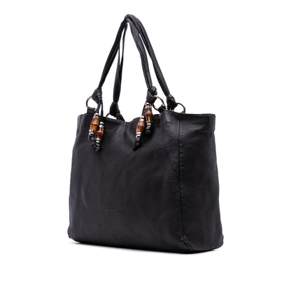 Gucci Large Pebbled Calfskin Bamboo Jungle Convertible Tote